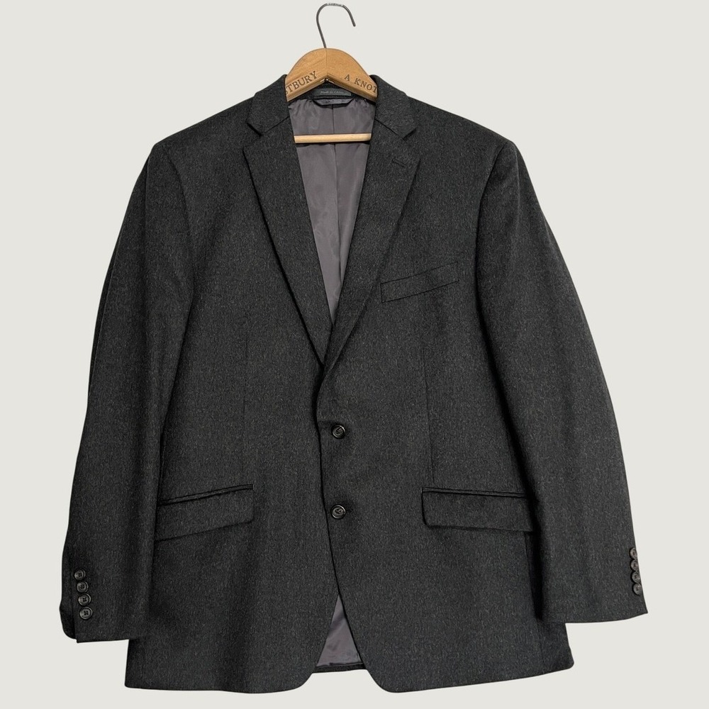 Mens 44R Charcoal Gray 100% Cashmere Two‎ Button Blazer Sport Coat Jacket